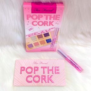 Too faced Pop The Cork Eyeshadow Pallette with Lip Injection Set NWT